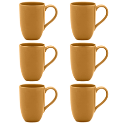 6 Canecas Flat Marrom